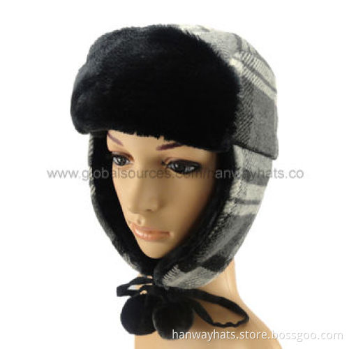 Winter Caps for Men, with Berber Kining and Pompoms